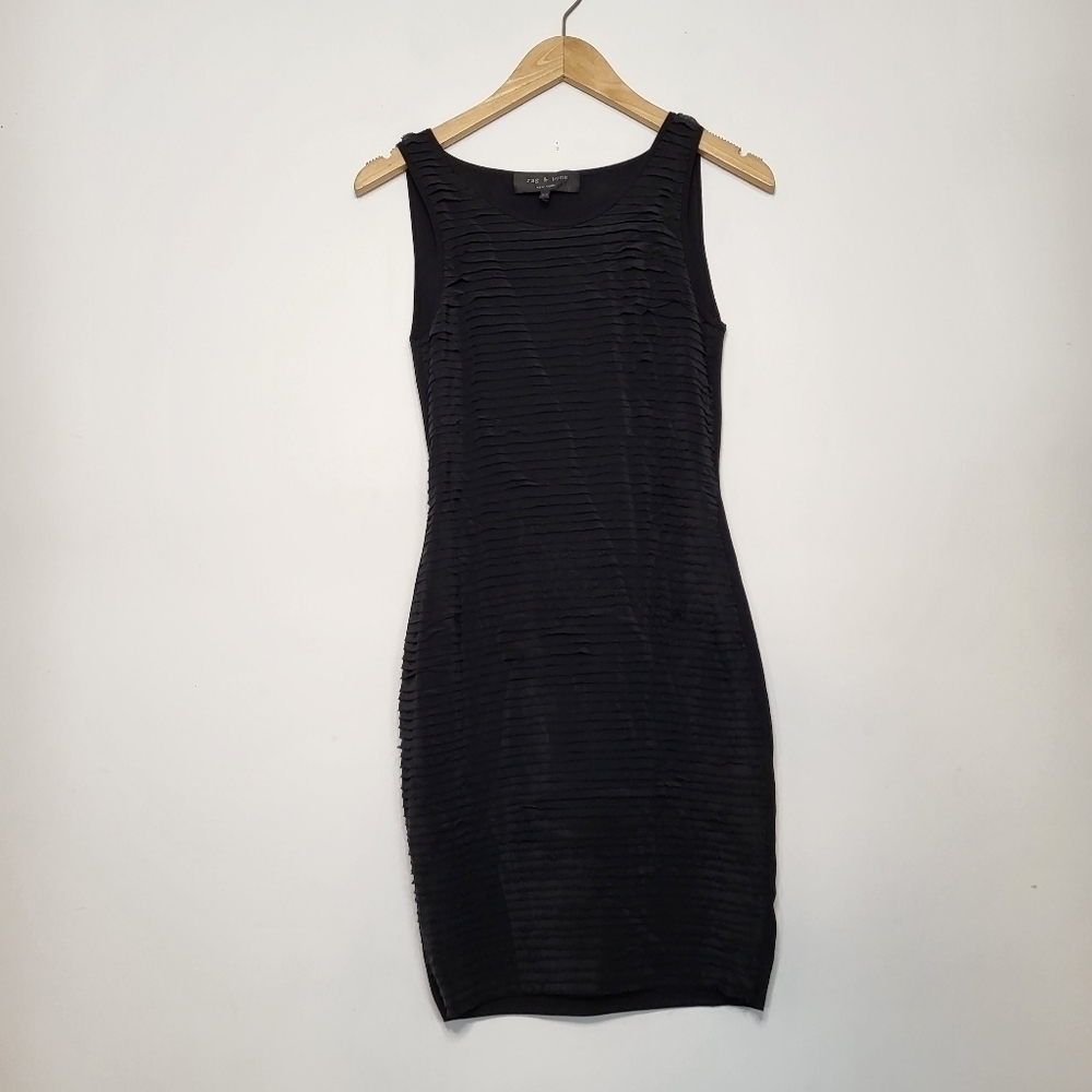 Rag & Bone Silk Ruffle Black Dress Size XS